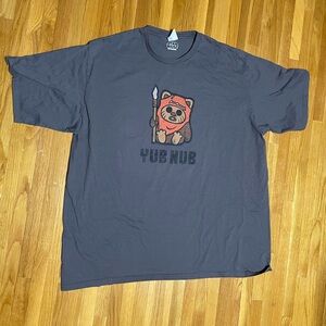 Men’s 3XL Star Wars Ewok Tee Gray “Yub Nub” EUC